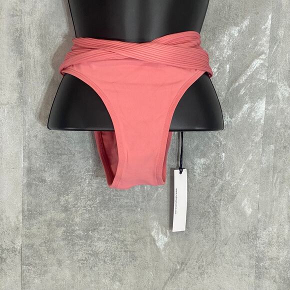 ROBIN PICCONE Pink Lemonade Lily Sash Hipster Moderate Coverage Bikini Bottoms - Picture 8 of 9